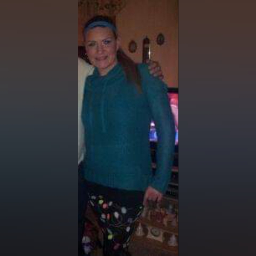 Rue 21 Cowl Neck Sweater with front pouch Turquoise - Picture 4 of 4